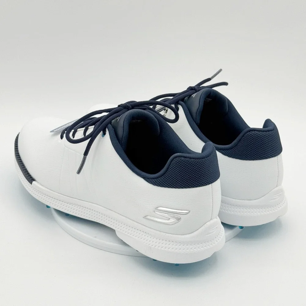 Skechers Go Golf Tempo Waterproof Shoes Size 8 Mens White Navy‎ NEW